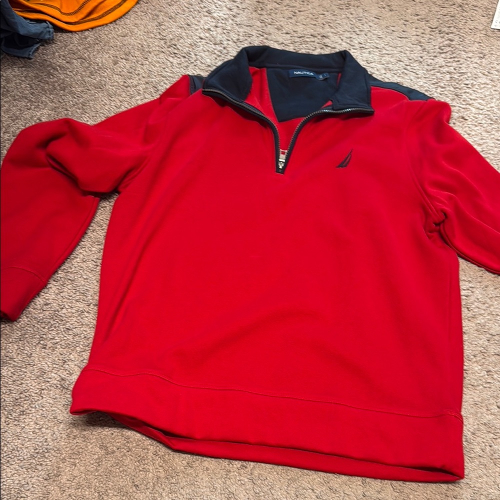 Nautica Red Quarter-Zip Pullover